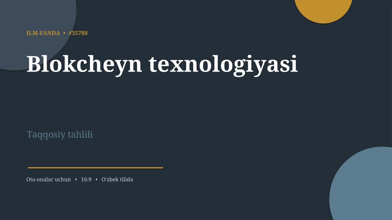 Blokcheyn texnologiyasi