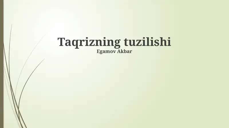 Taqrizning tuzilishi