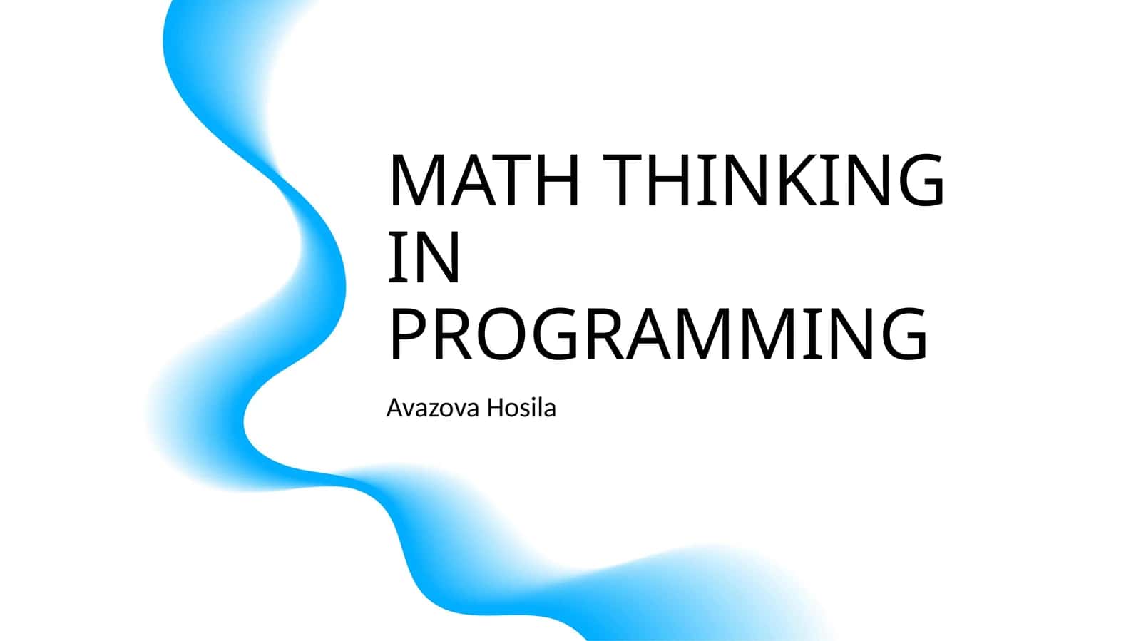 MATH THINKING IN PROGRAMMING