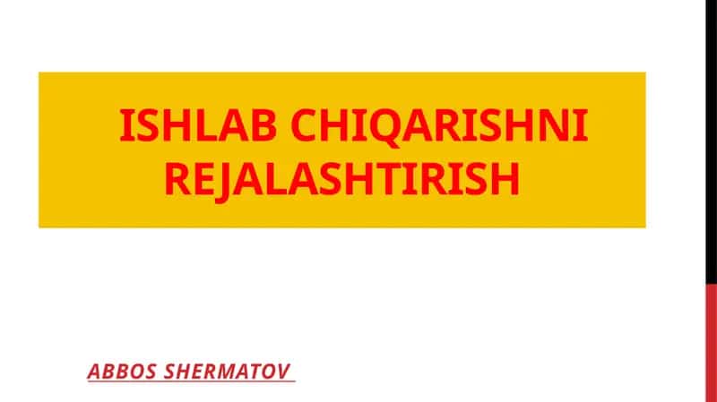 Ishlabchiqarishni rejalashtirish