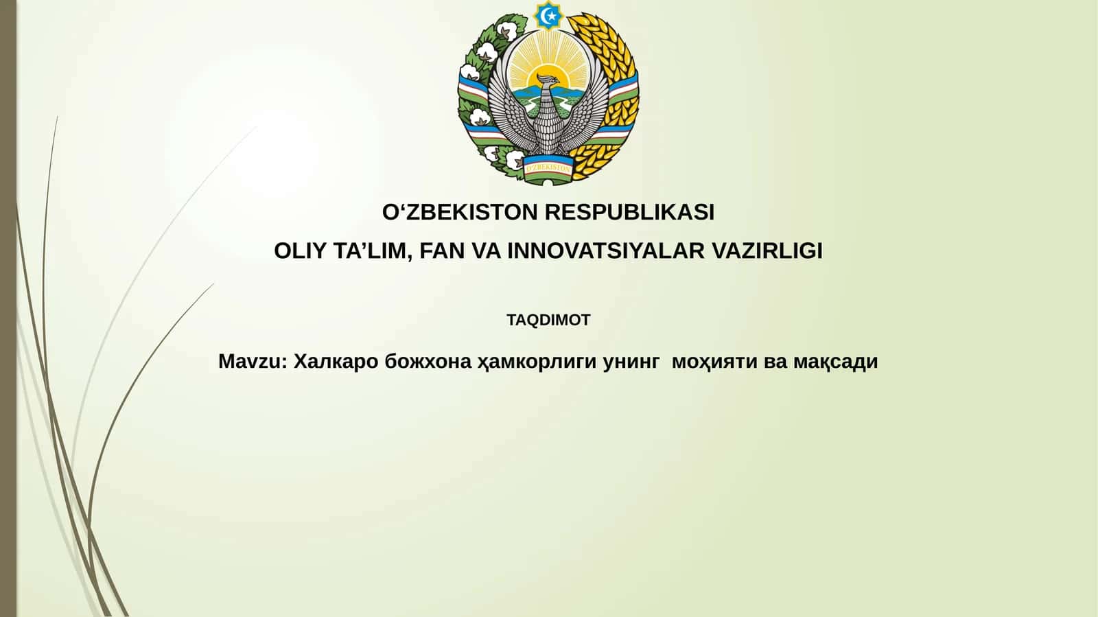 Xalqaro bojxona hamkorligi mohiyati va maqsadi