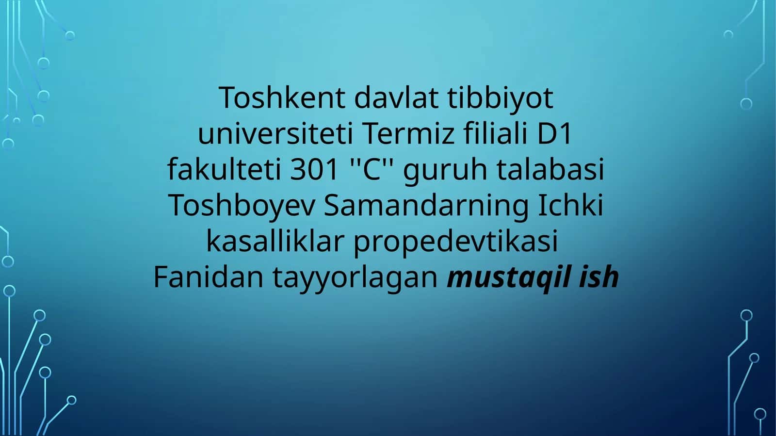 Instrumental Tekshiruvlar Turlari va Rentgenogramma Interpretatsiyasi