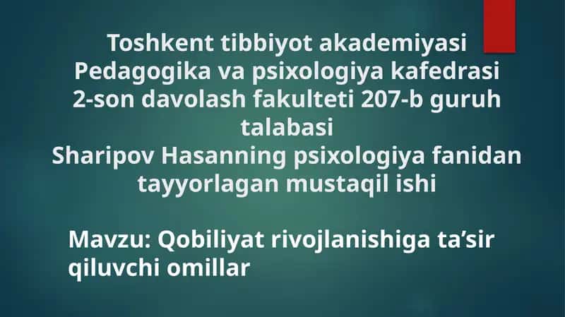 Qobiliyat Rivojlanishi
