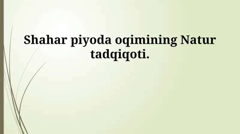 Shahar piyoda oqimining Natur tadqiqoti