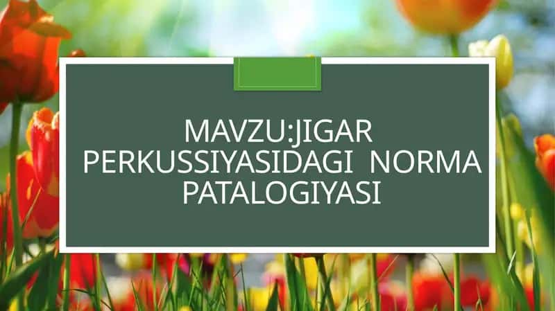 Mavzu:Jigar perkuSsiyasidagi norma patalogiyasi