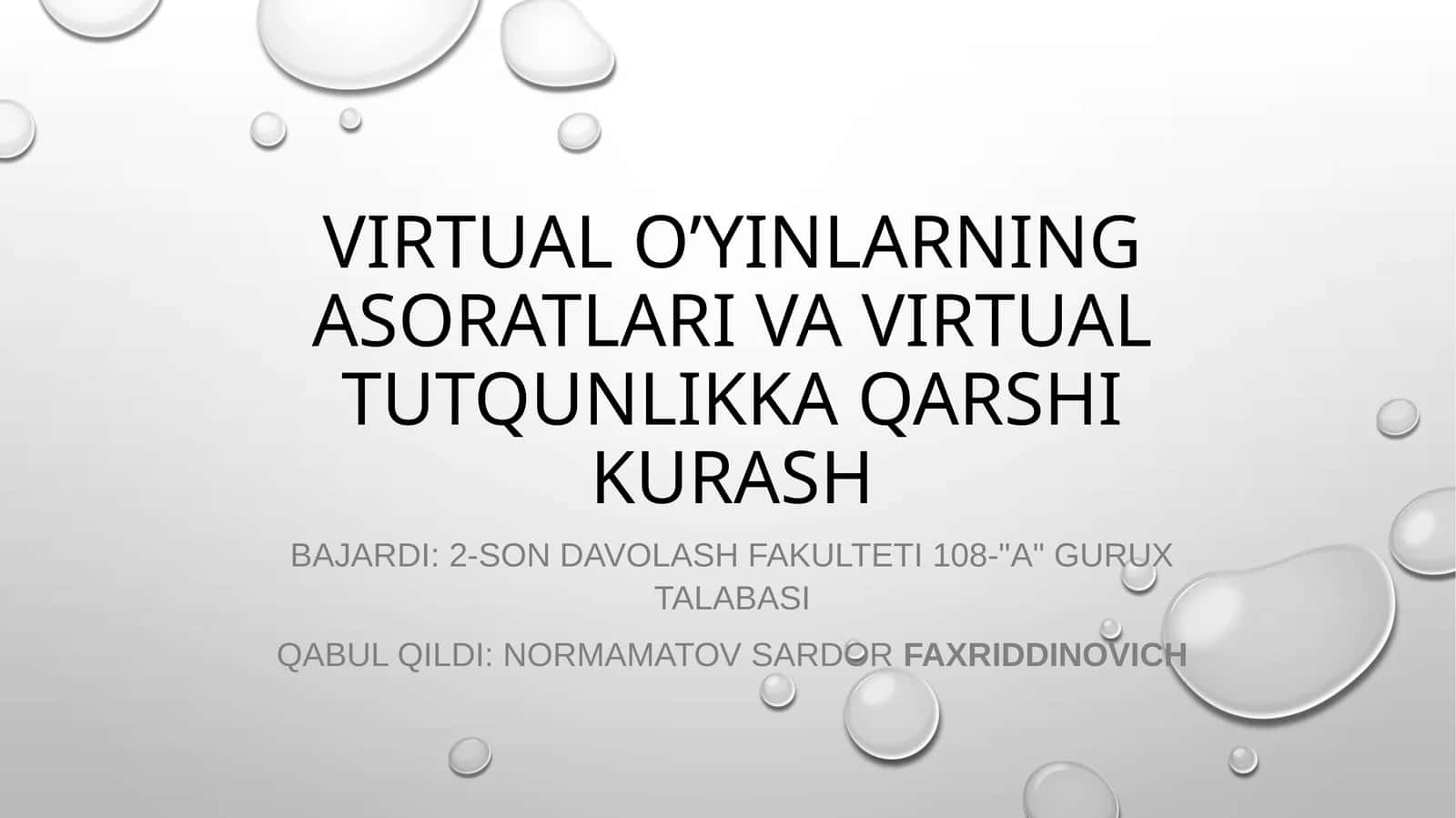 virtualo’yinlarning asoratlari va virtual tutqunlikka qarshi kurash