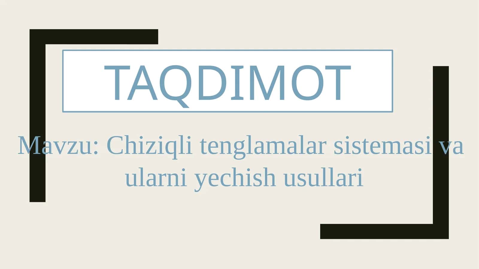 Chiziqli tenglamalar sistemasi va ularni yechish usullari