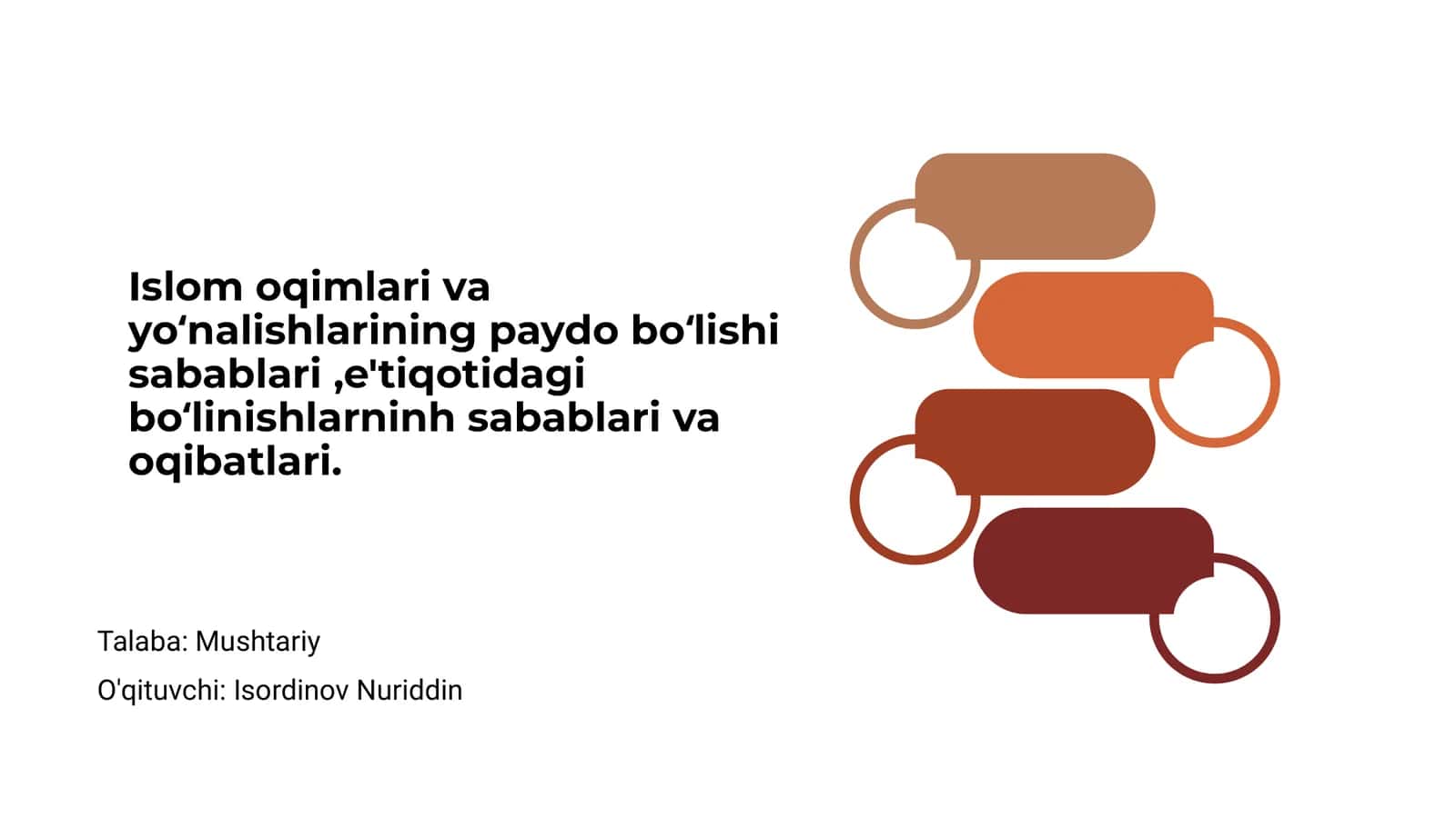 Islom oqimlari va yoʻnalishlarining paydo boʻlishi sabablari