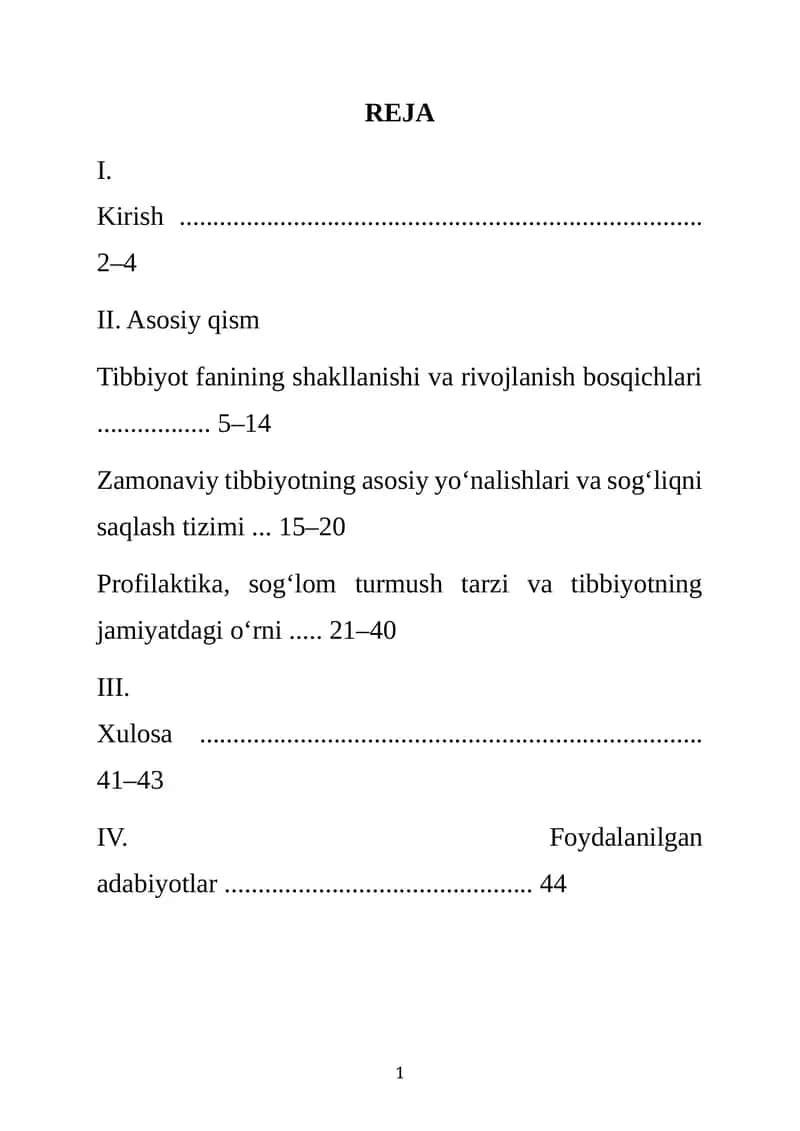 Tibbiyot fanining shakllanishi va rivojlanish bosqichlari
