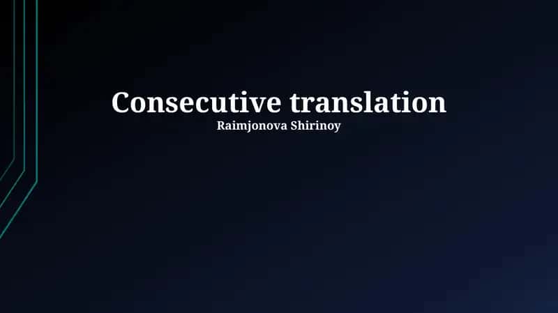 Consecutive Interpreting