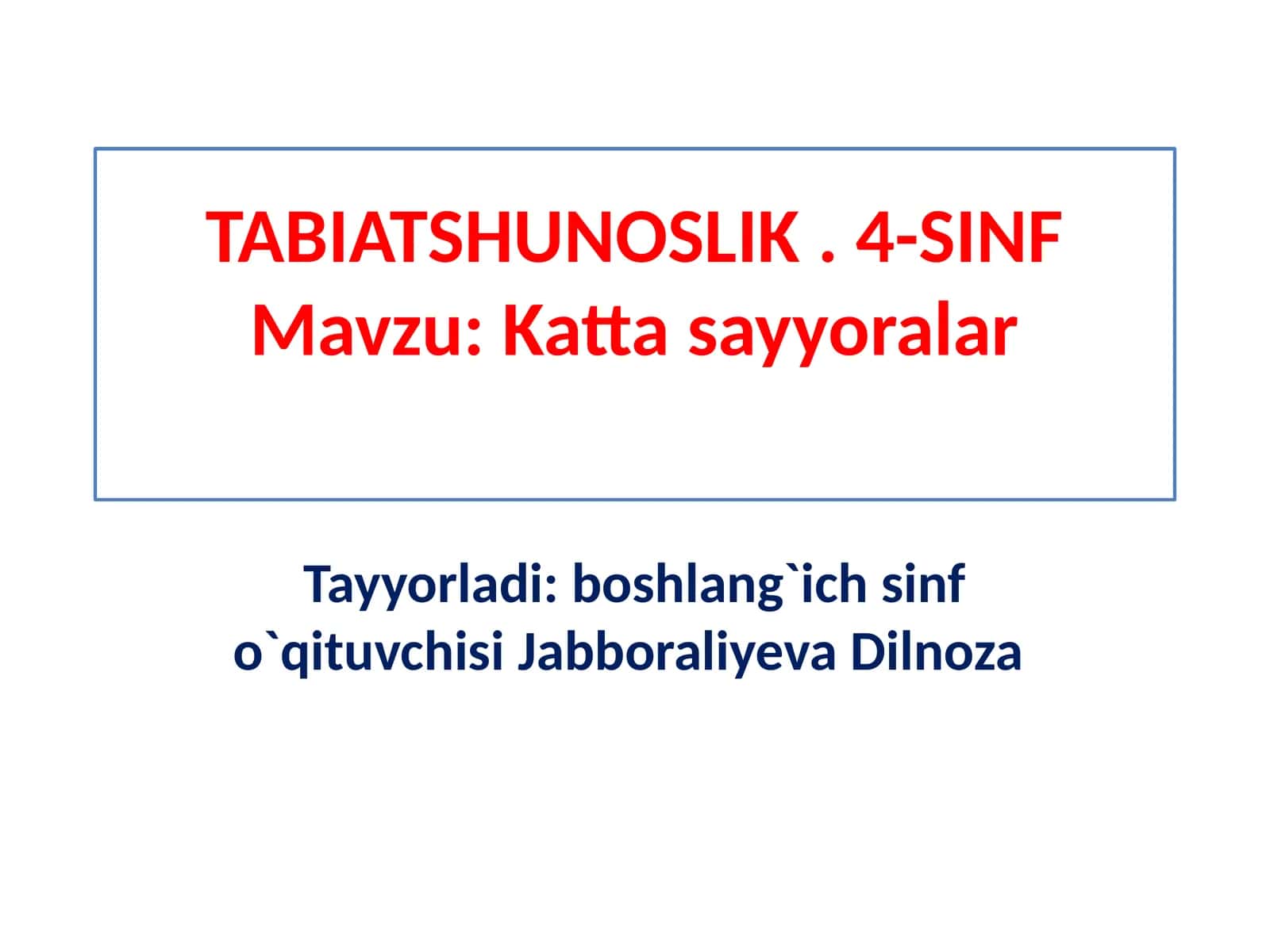 4-sinf tabiatshunoslik darsligi