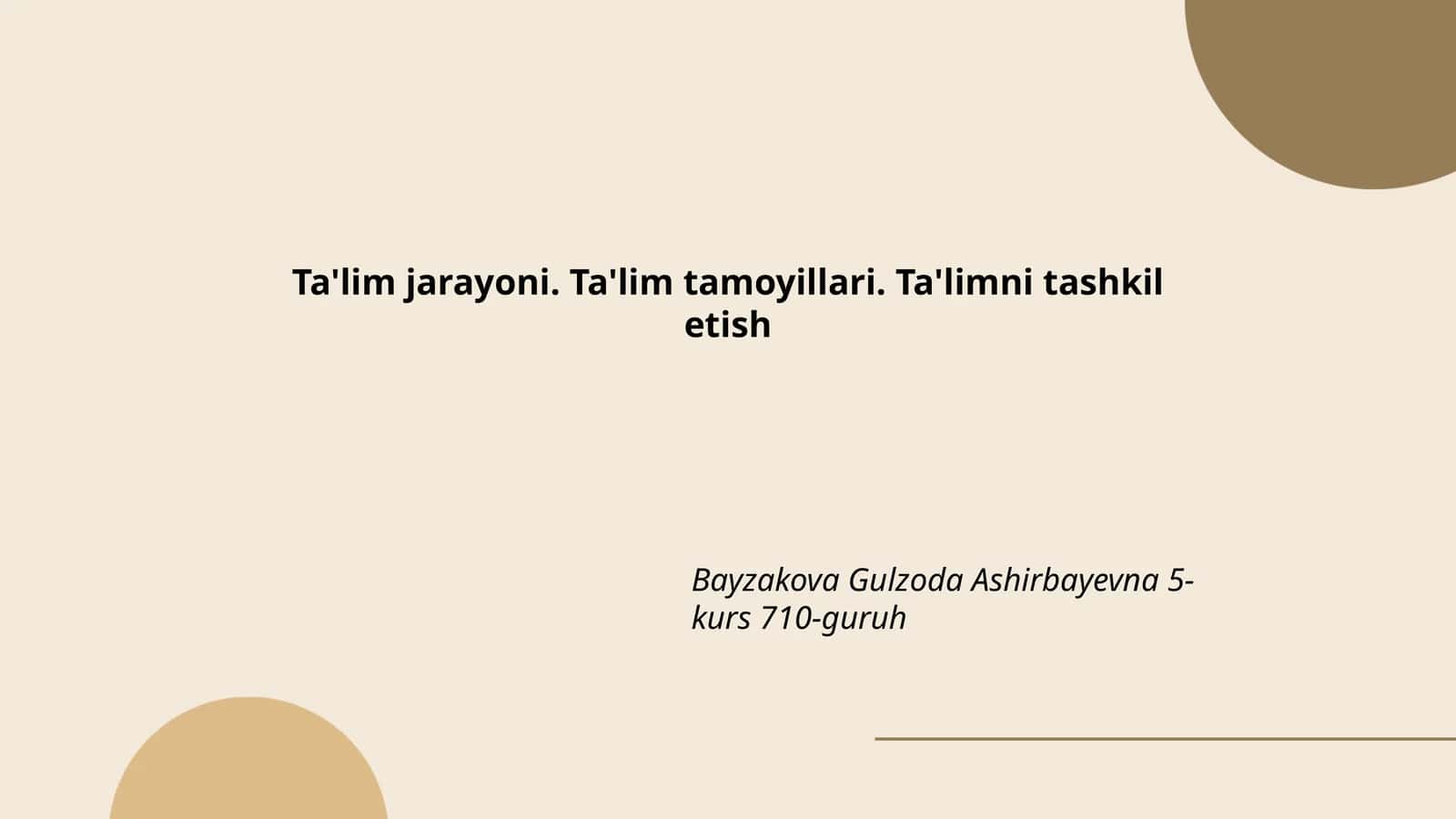 Didaktika asoslari