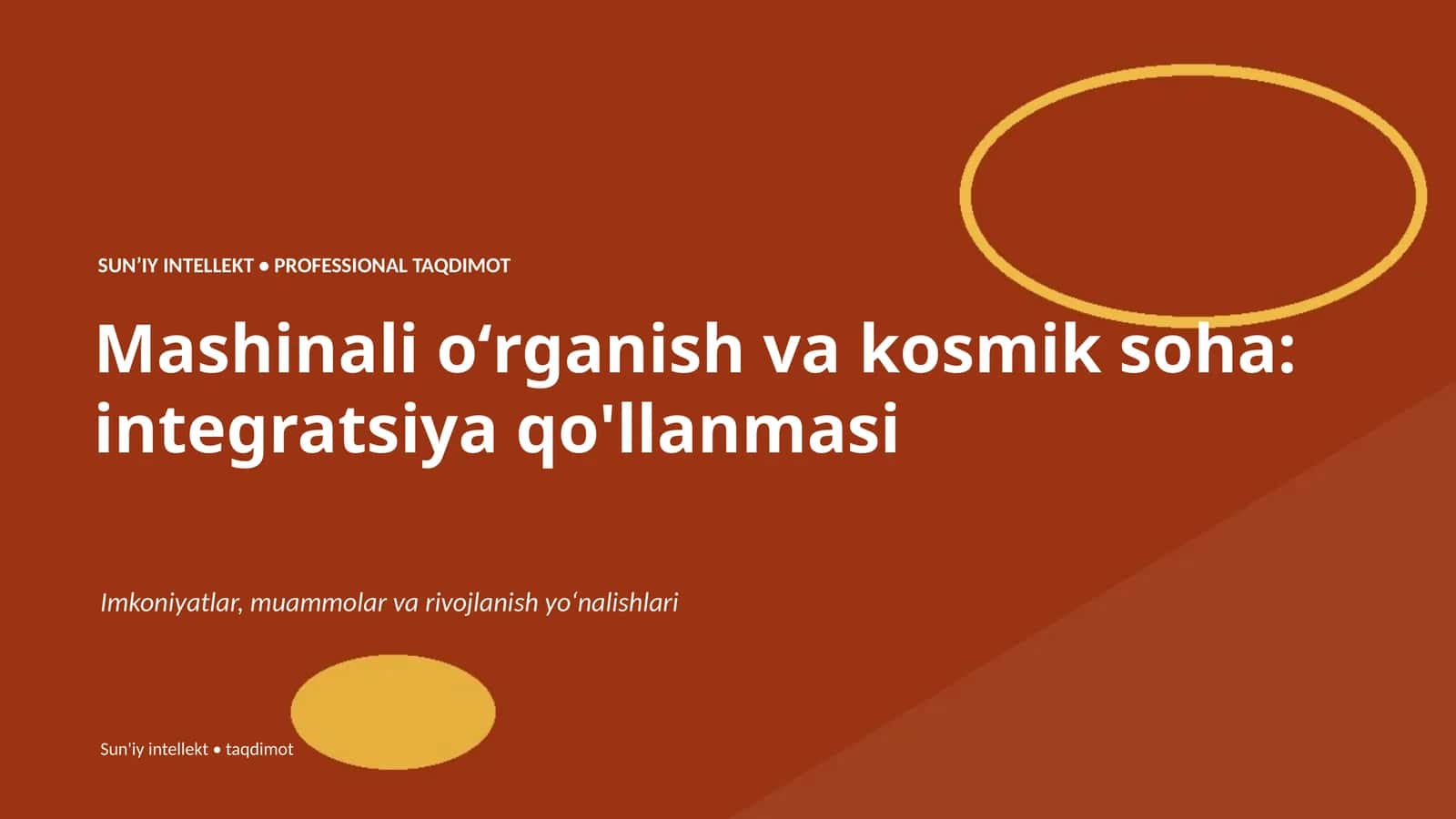Mashinali oʻrganish va kosmik soha: integratsiya qo'llanmasi