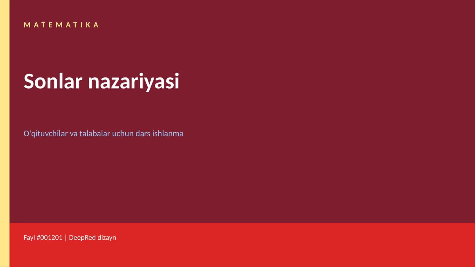 Matematika: Sonlar nazariyasi