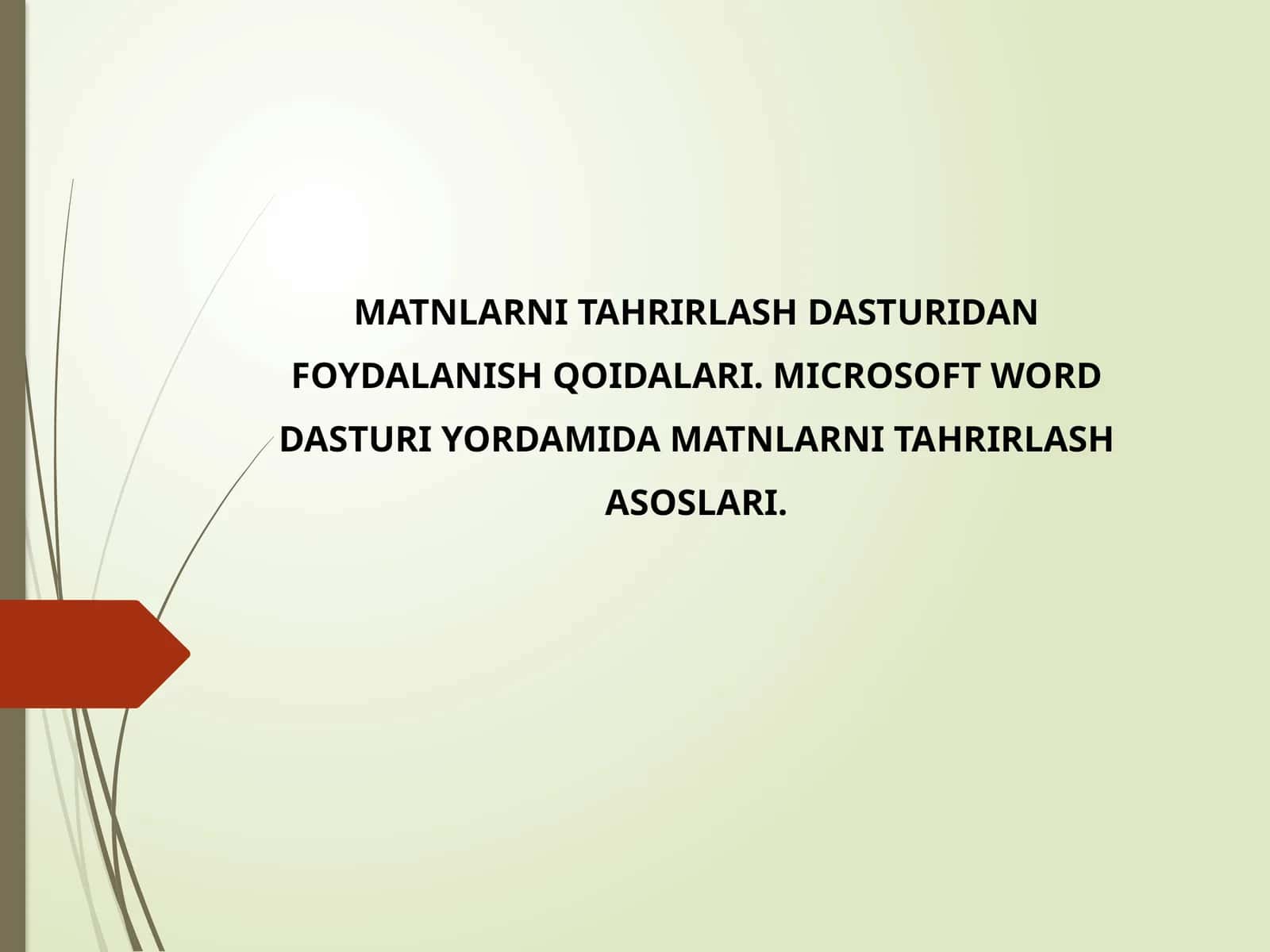 Matnlarni tahrirlash dasturidan foydalanish qoidalari