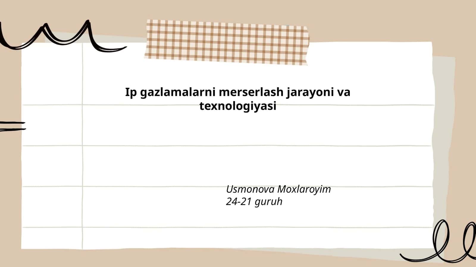 Ip gazlamalarni merserlash jarayoni va texnologiyasi