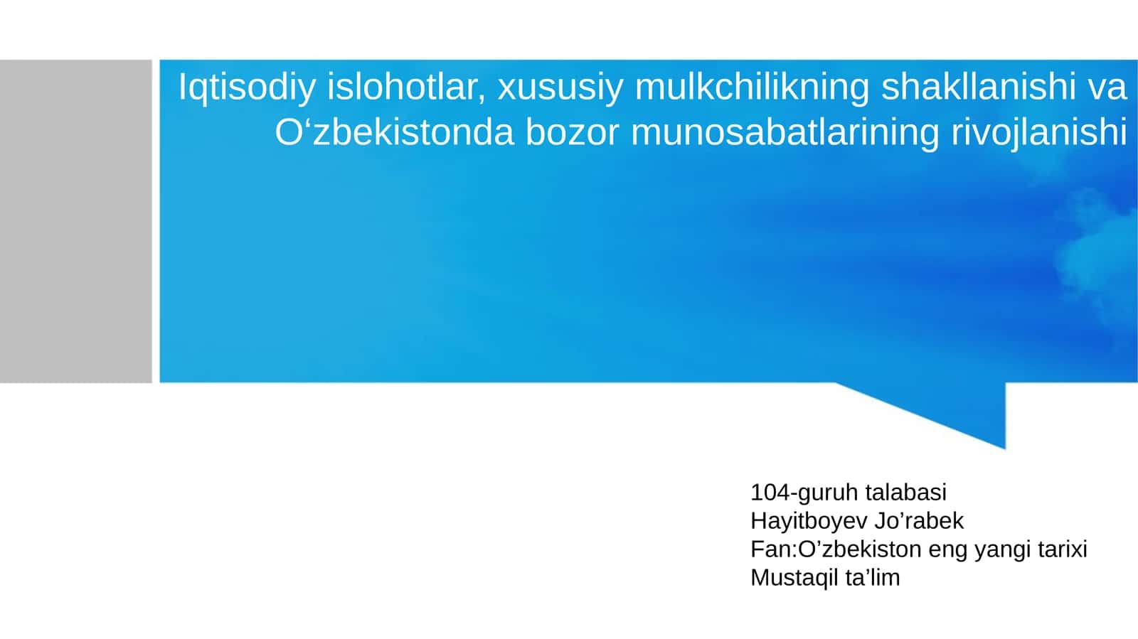 O’zbekiston eng yangi tarixi
