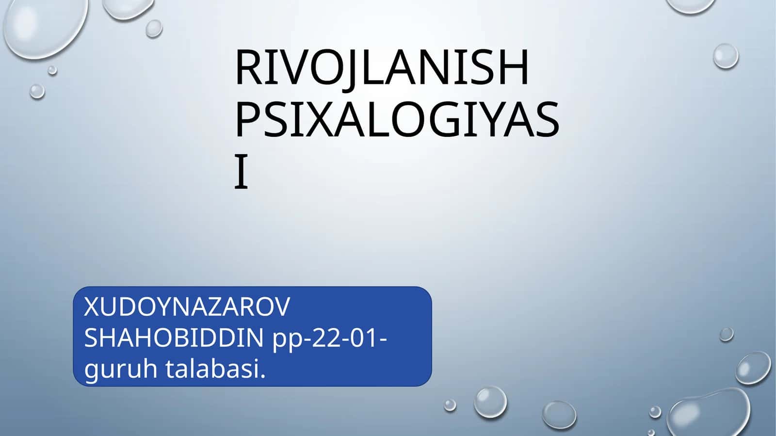 Rivojlanish psixalogiyasi