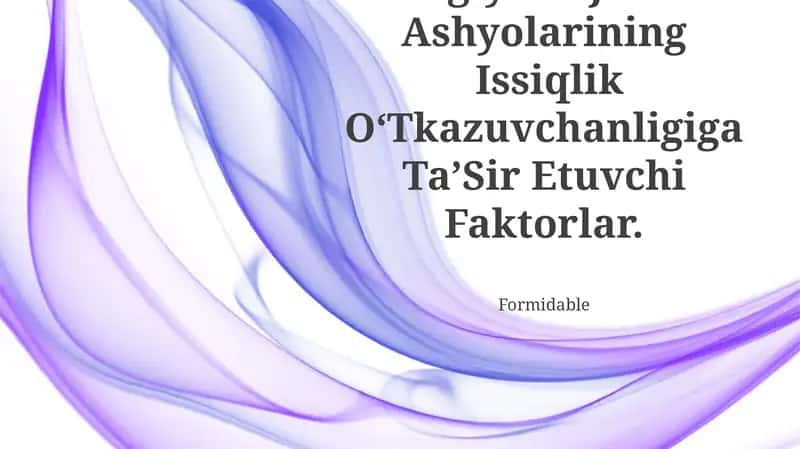 Issiqlik O‘Tkazuvchanligi