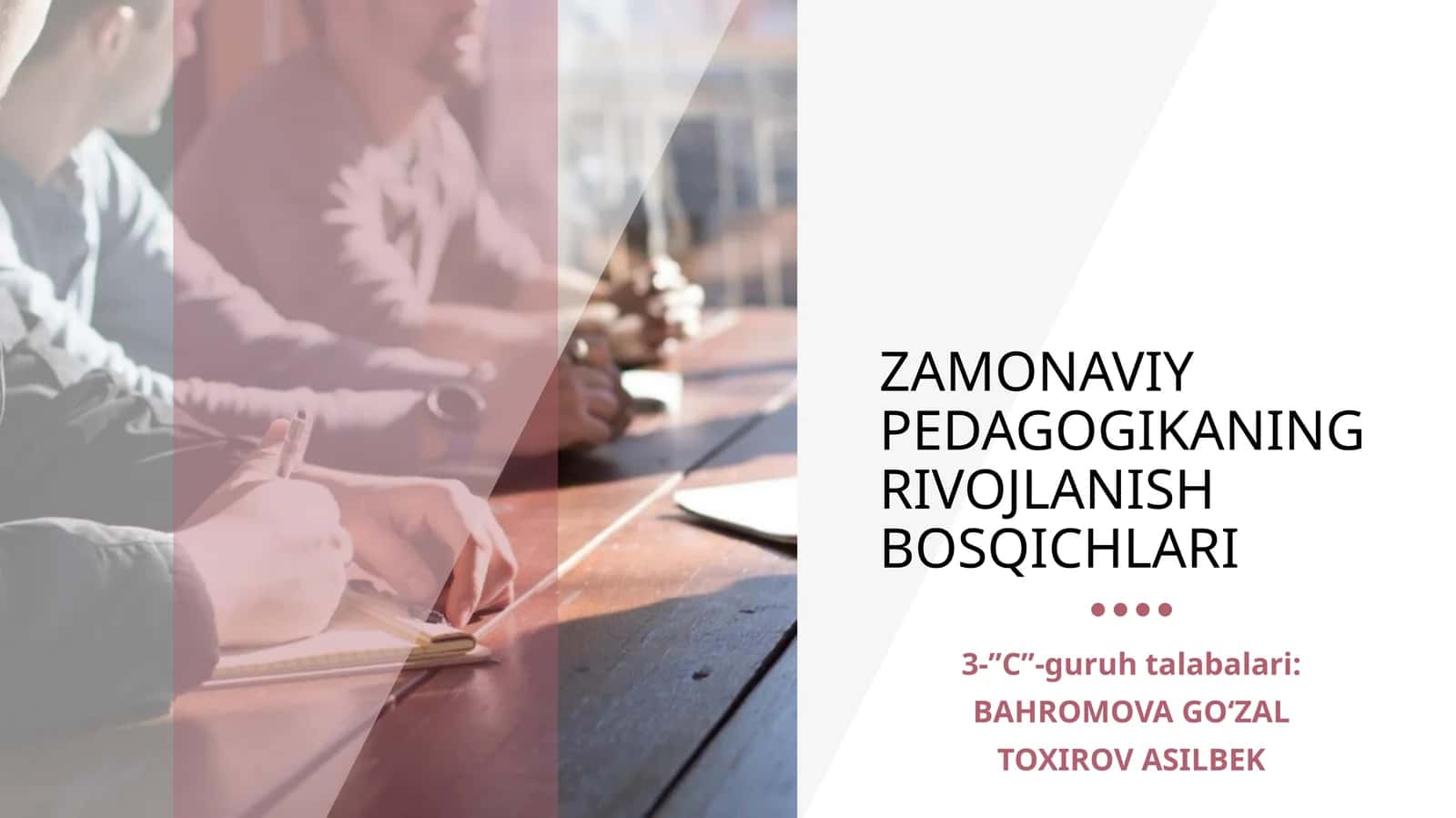 ZAMONAVIY PEDAGOGIKANING RIVOJLANISH BOSQICHLARI