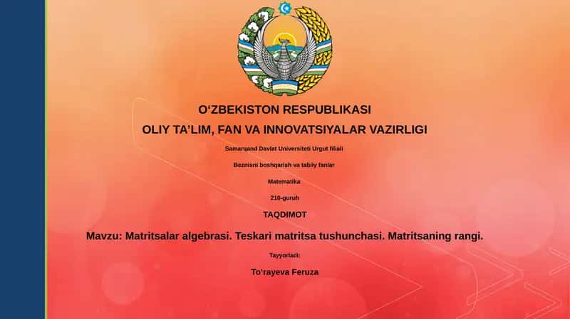 Matritsalar algebrasi