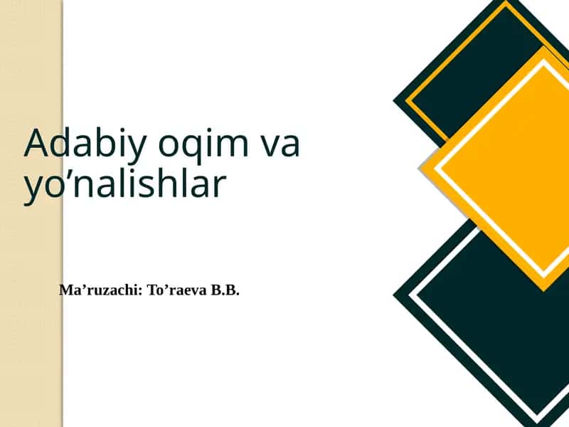 Adabiyoqimvayo'nalishlar