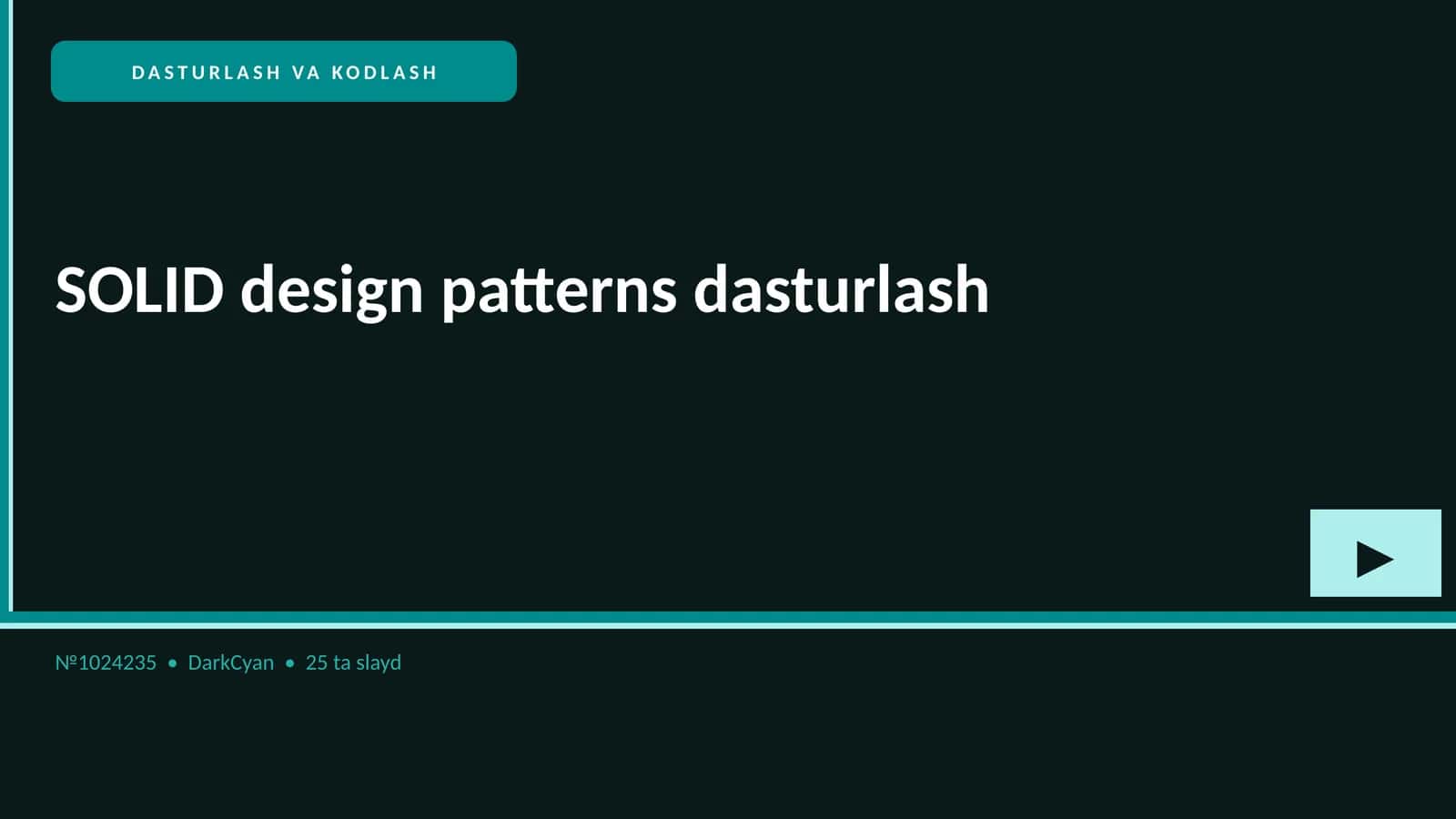 DASTURLASH VA KODLASH