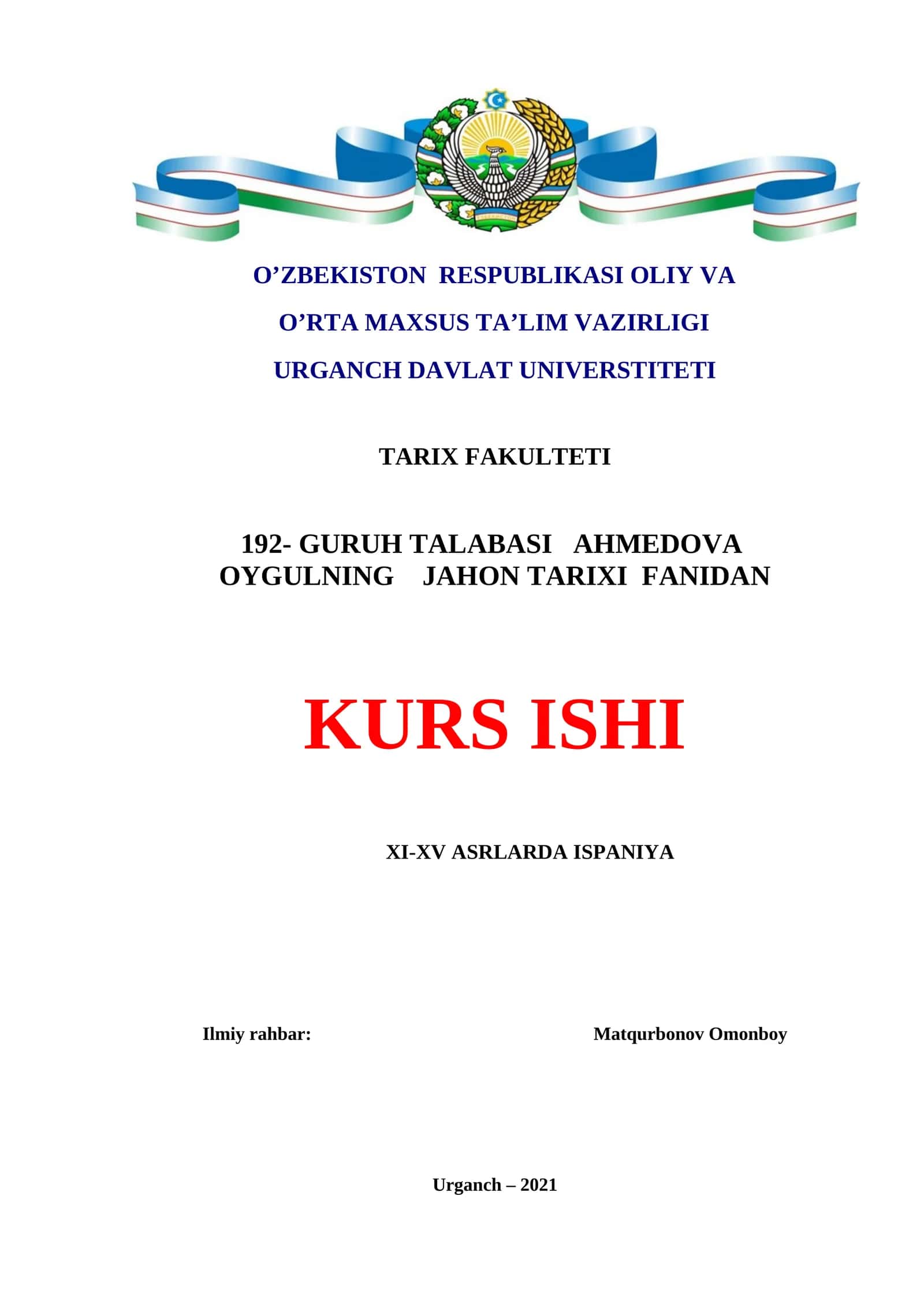 XI-XV ASRLARDA ISPANIYA