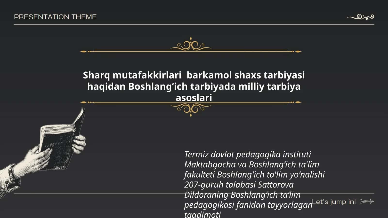 Boshlangʻich tarbiyada milliy tarbiya asoslari