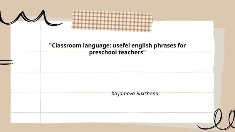 Classroom language: usefel english phrases for preschool teachers
