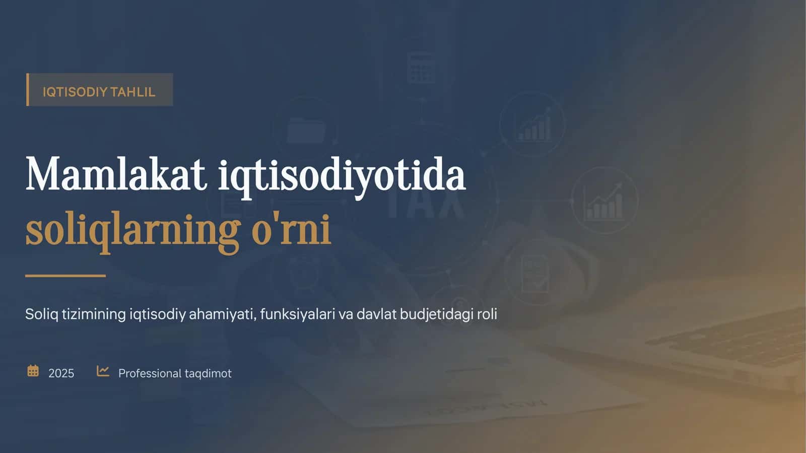 MAMLAKAT IQTISODIYOTIDA SOLIQLARNING O'RNI