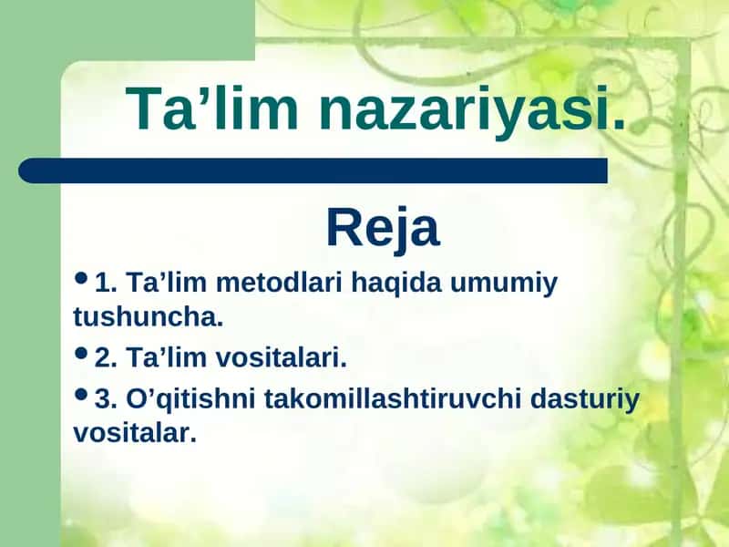 Ta’lim nazariyasi