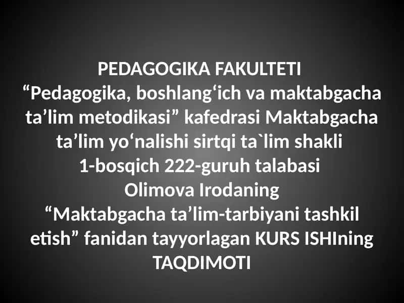 MTTga bolaning moslashuvida tarbiyachining kasbiy kompetensiyalari.