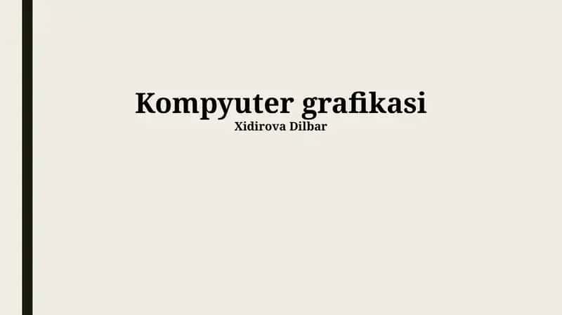 Kompyuter grafikasi