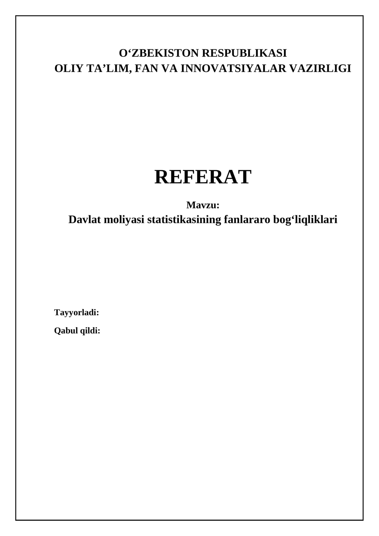 Davlat moliyasi statistikasi