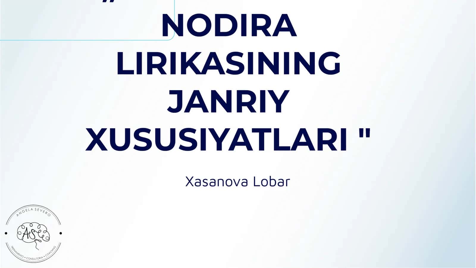 "MOHLAROYIM NODIRA LIRIKASINING JANRIY XUSUSIYATLARI"