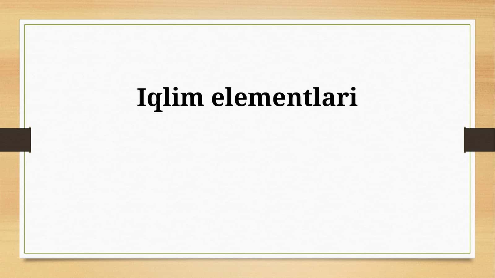 Iqlim elementlari