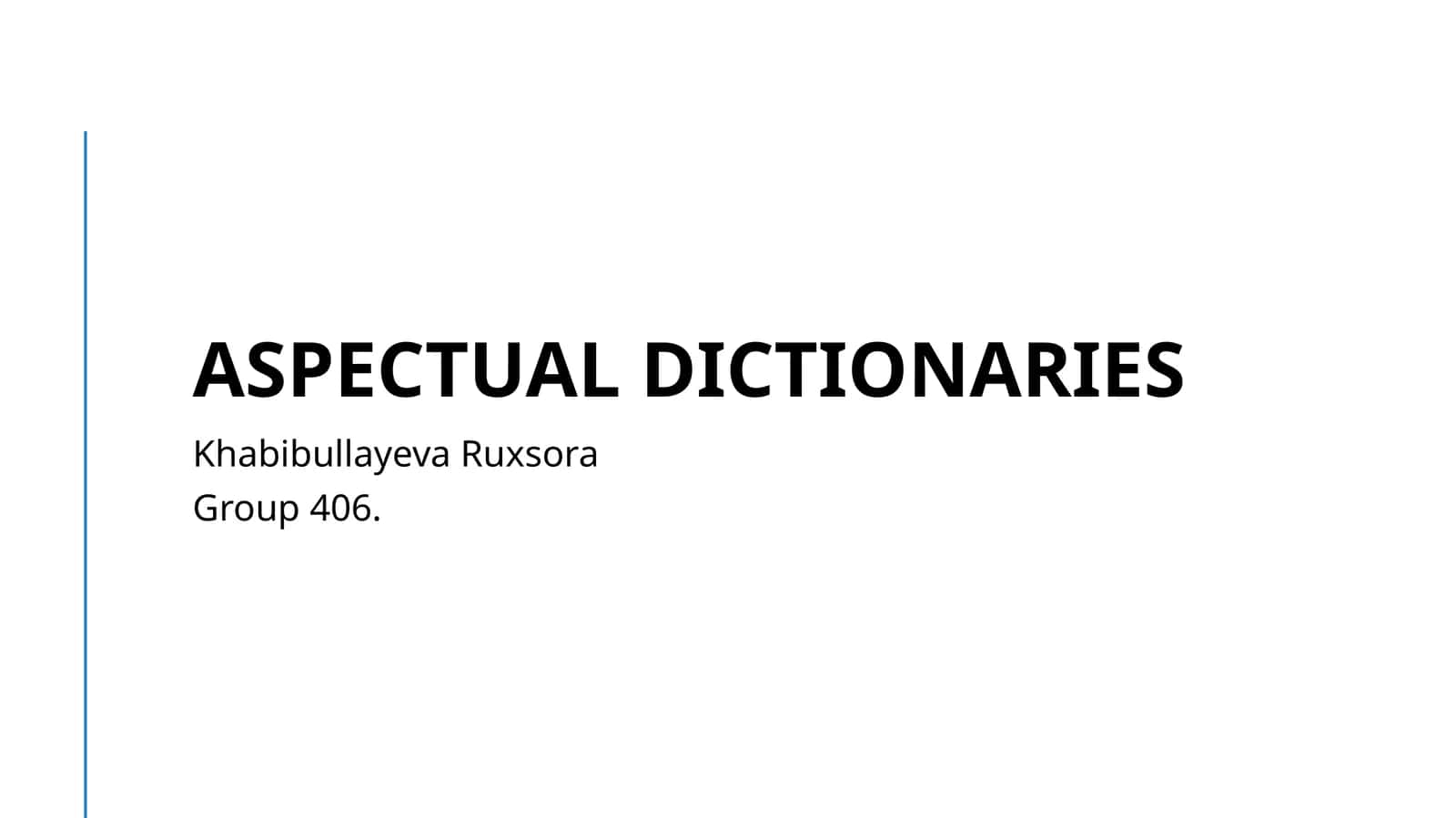 Aspectual dictionaries