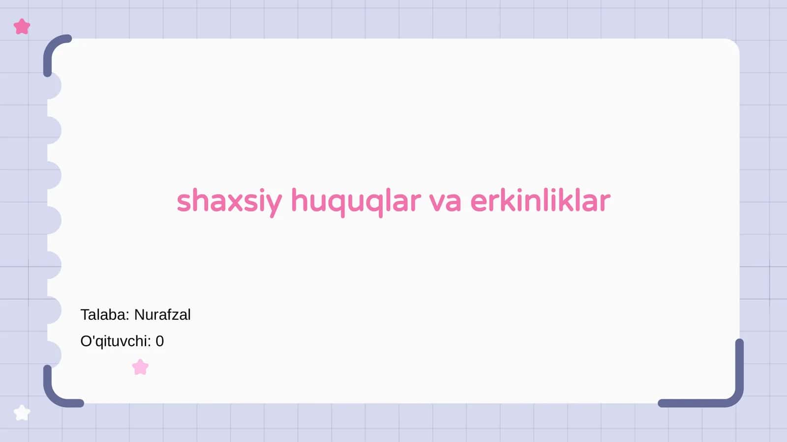 Shaxsiy huquqlar va erkinliklar