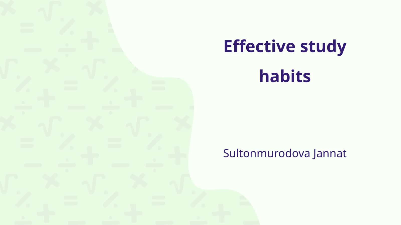 Effective study habits
