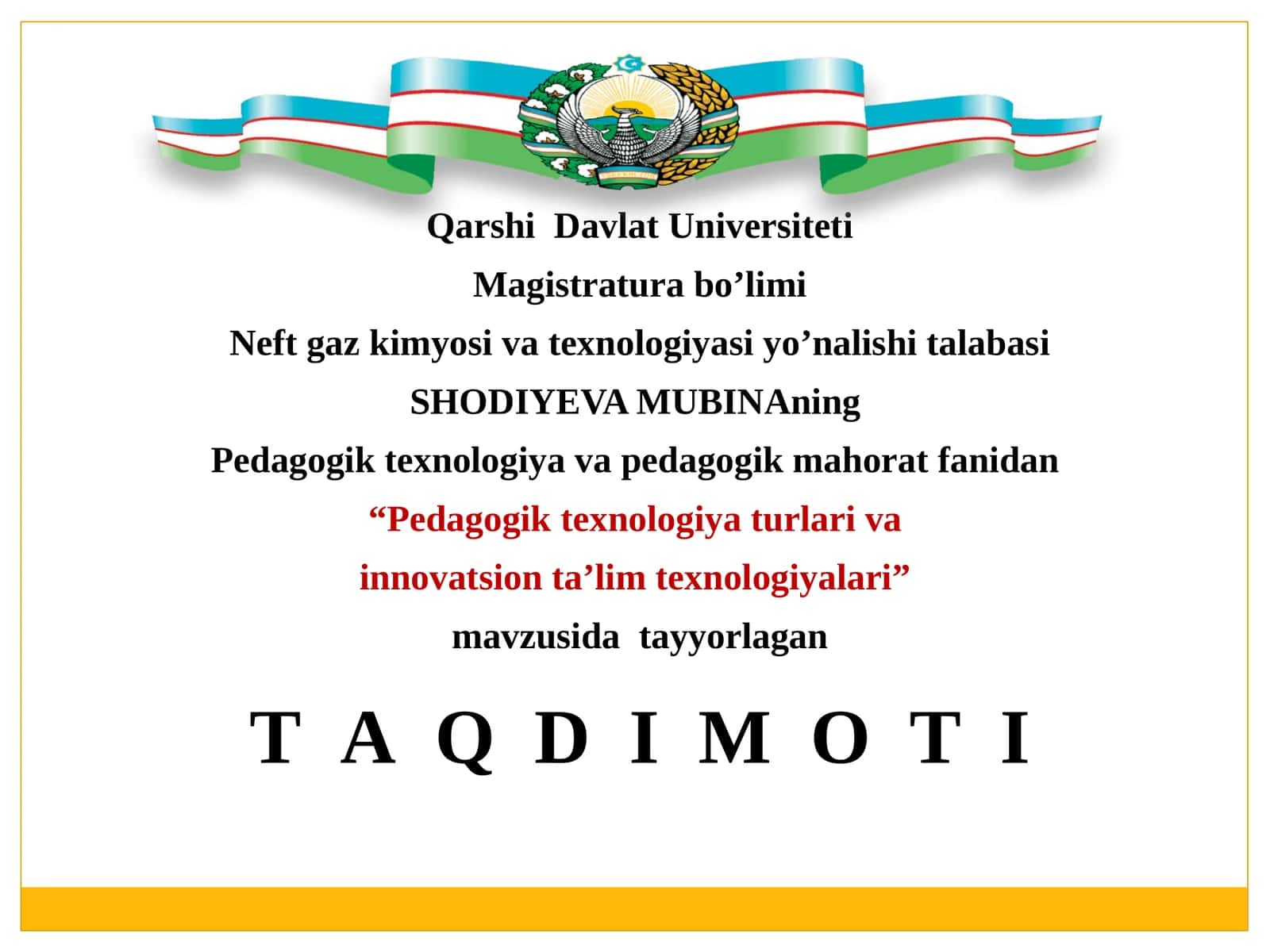"Pedagogik texnologiya turlari va innovatsion ta'lim texnologiyalari"