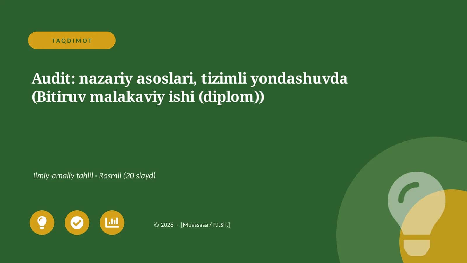 Audit: nazariy asoslari, tizimli yondashuvda Ilmiy-amaliy tahlil