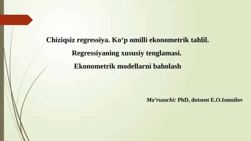 Chiziqsiz regressiya
