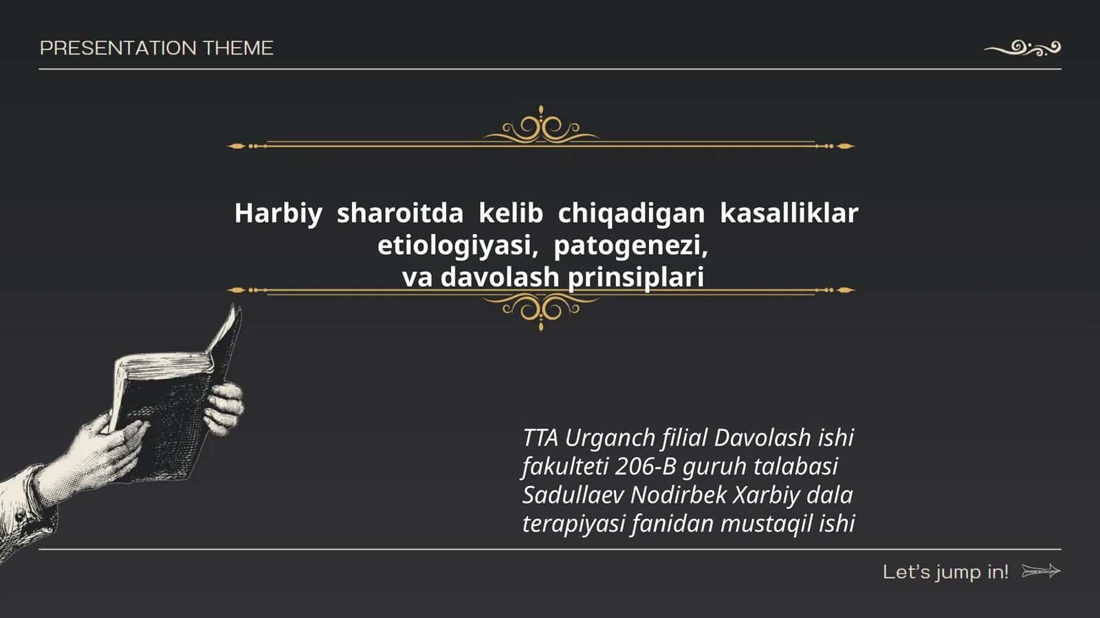 Xarbiy dala terapiyasi fanidan mustaqil ishi