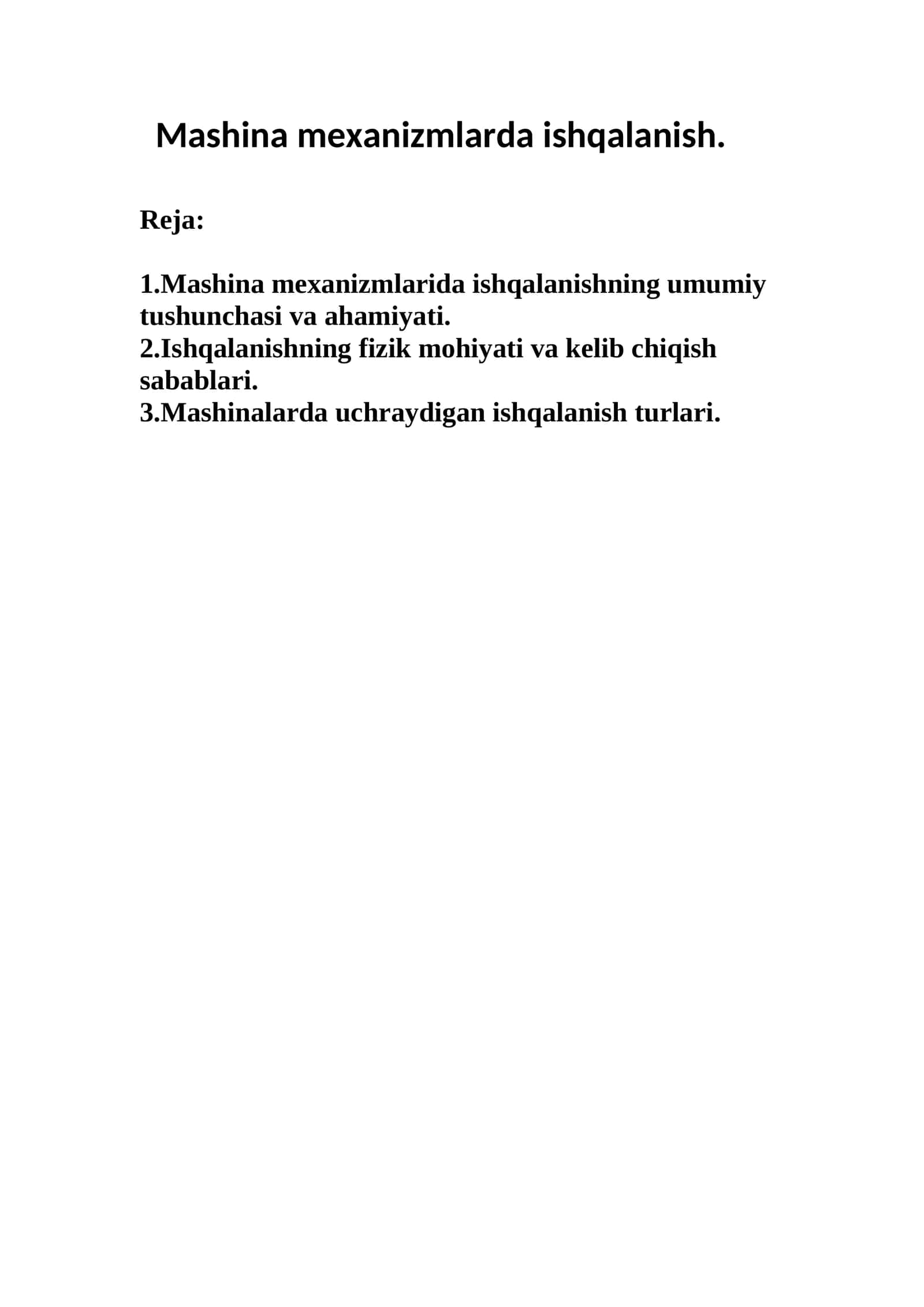 Mashina mexanizmlarda ishqalanish