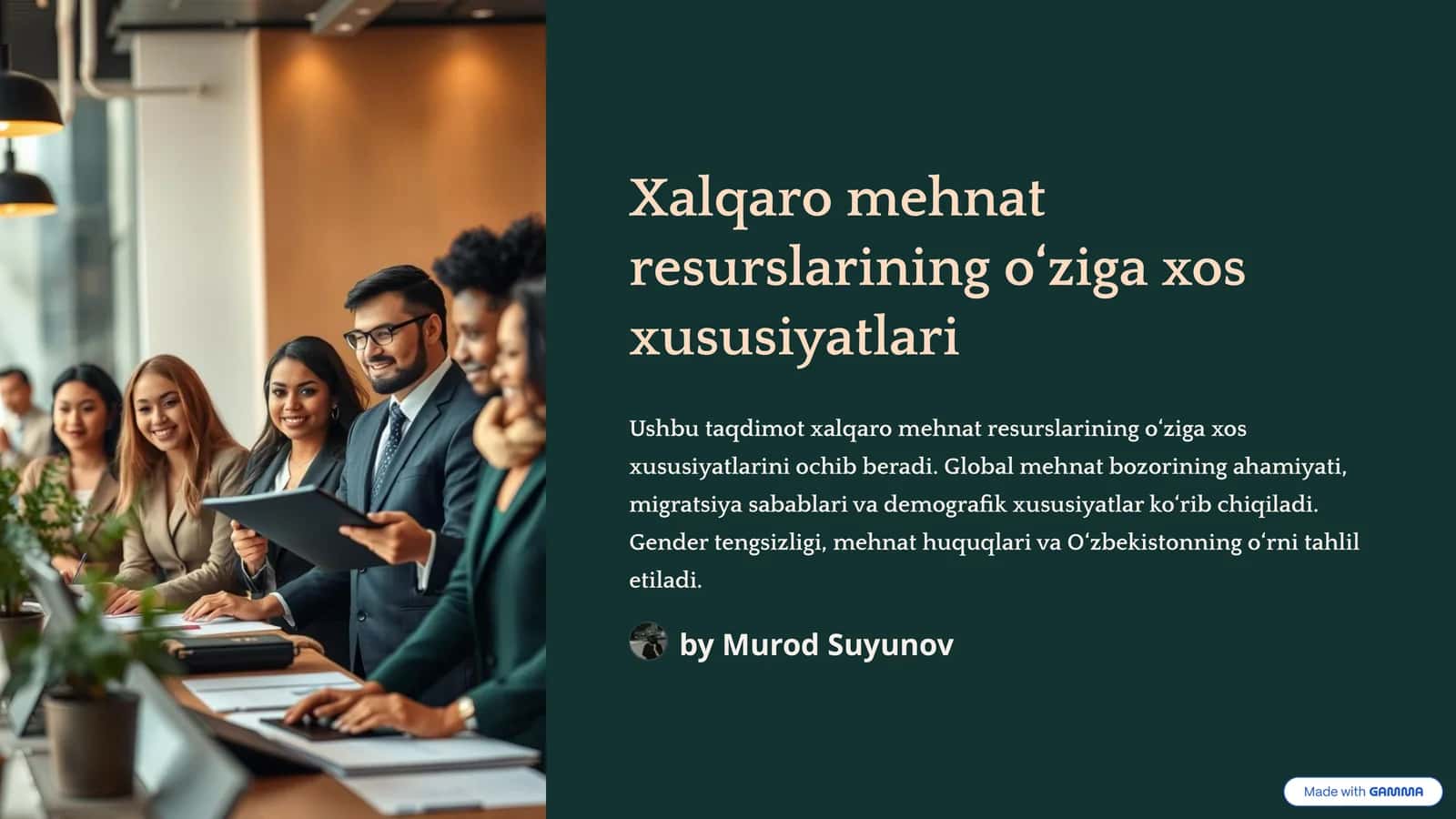 Xalqaro mehnat resurslarining o‘ziga xos xususiyatlari
