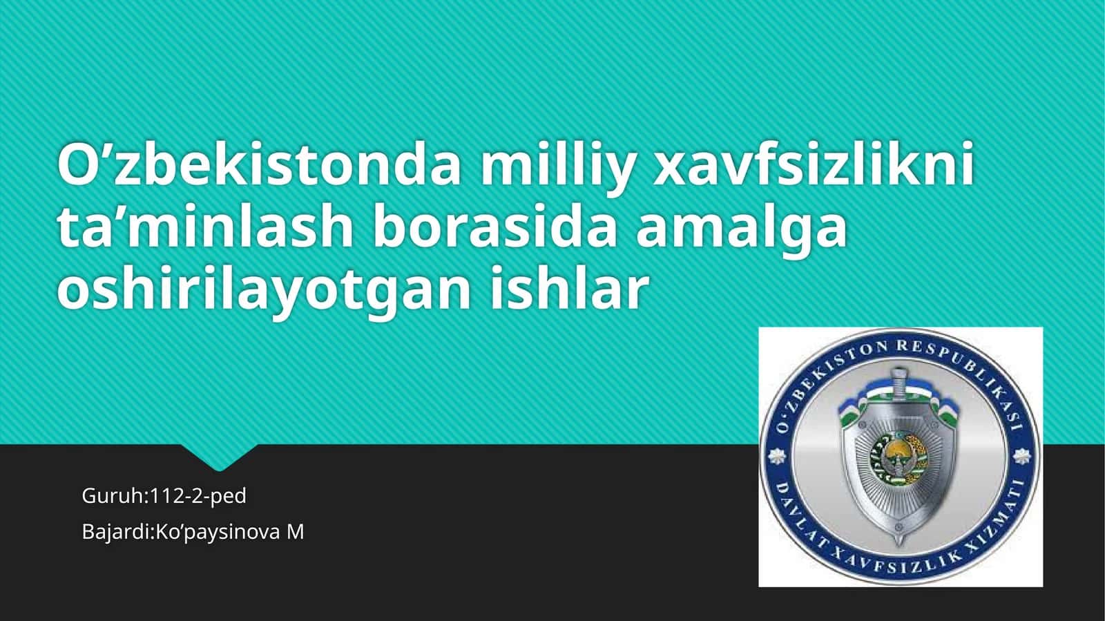 O’zbekiston xavfsizlikni ta’minlash bo’risida amalga oshirilayotgan ishlar
