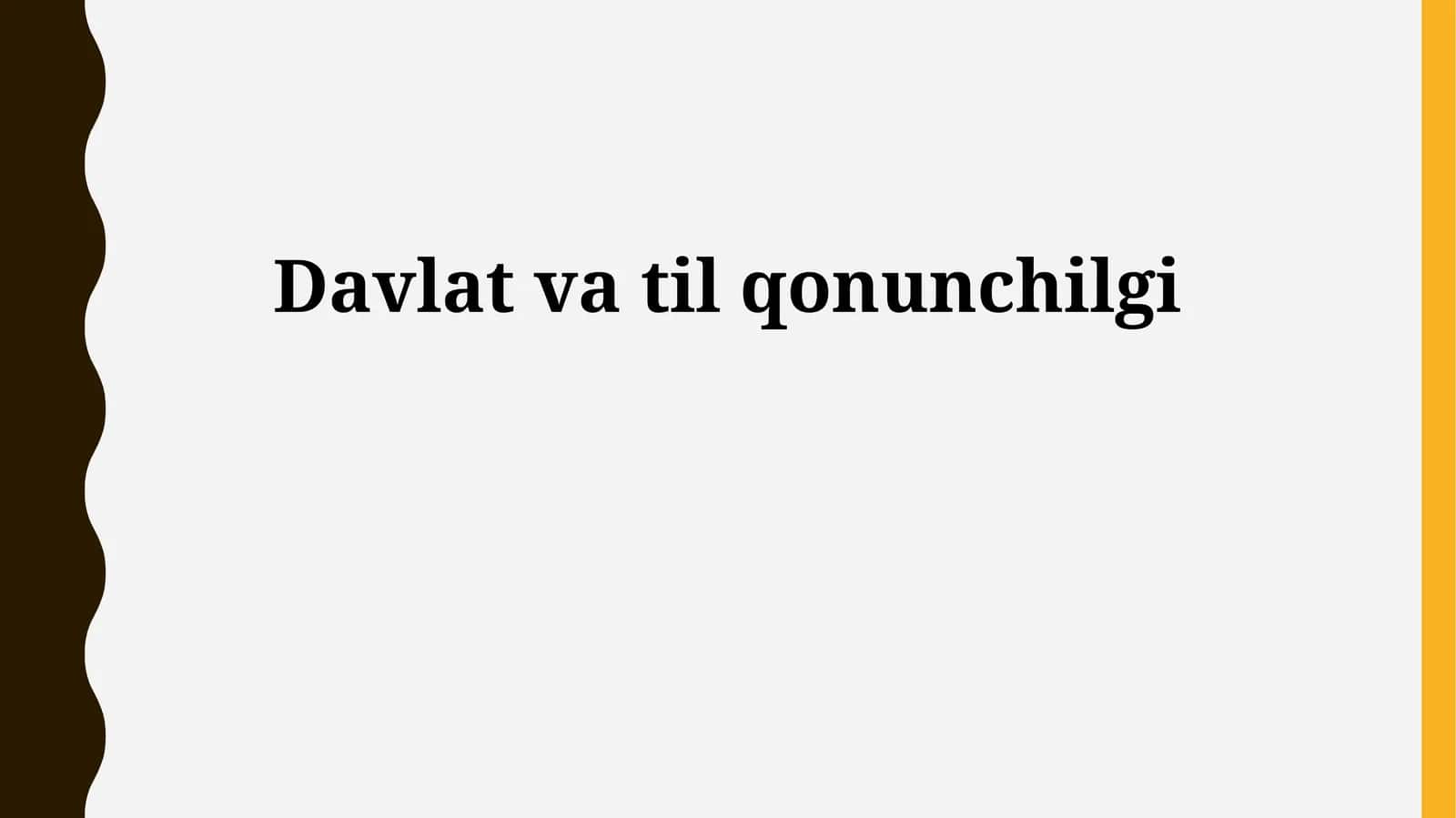 Davlat va til qonunchilgi