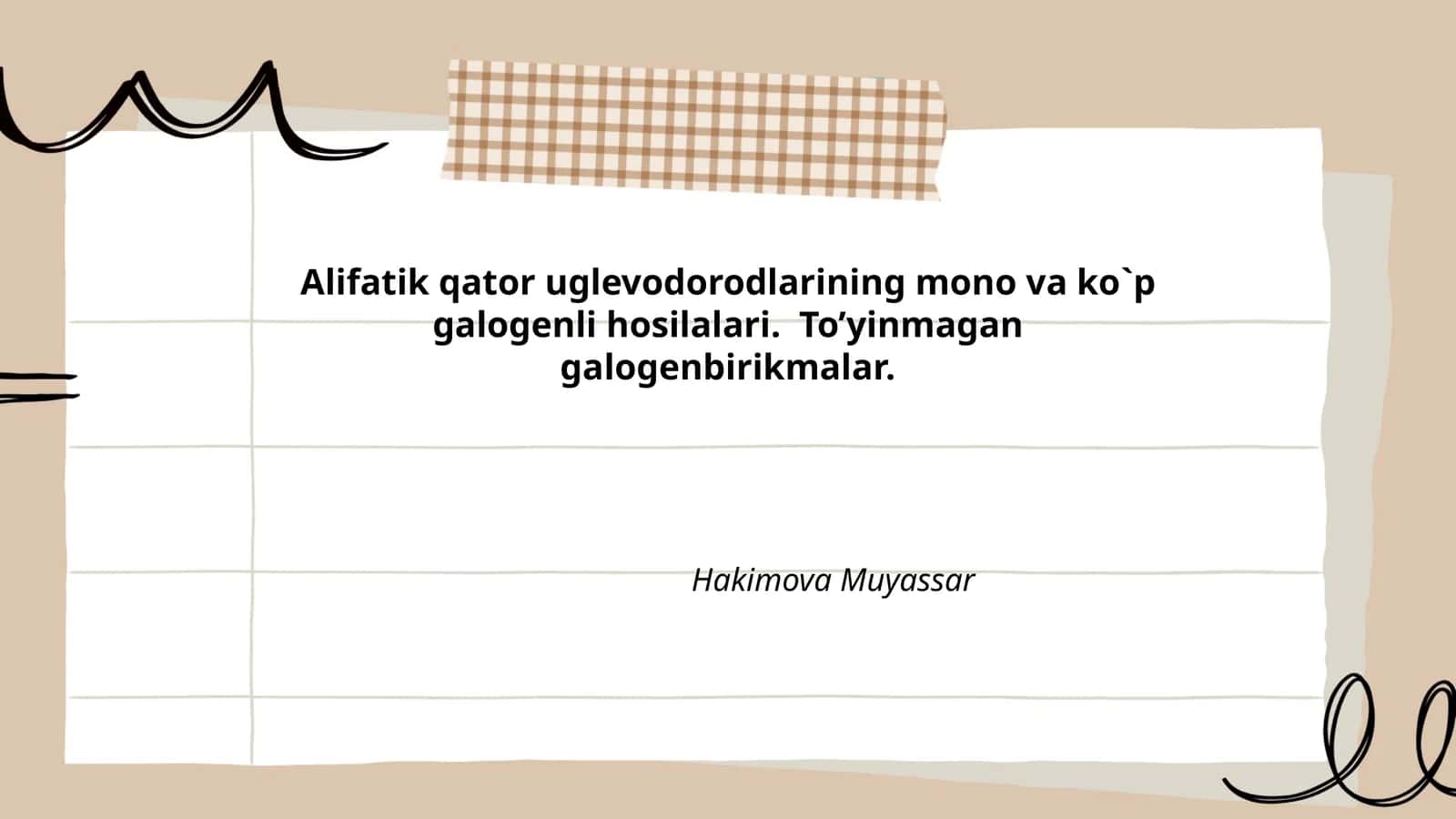 Alifatik uglevodorodlarning galogenlanishi