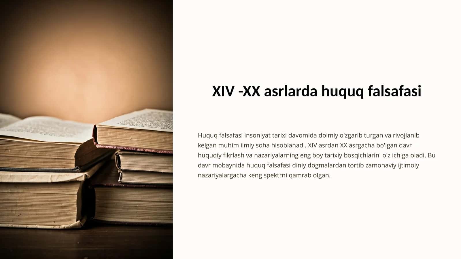 XIV -XX asrlarda huquq falsafasi